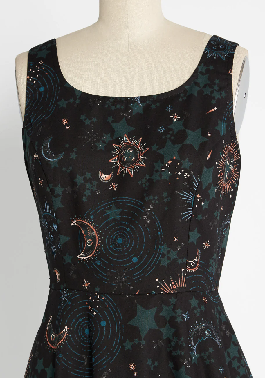 Celestial Swirl Skater Dress