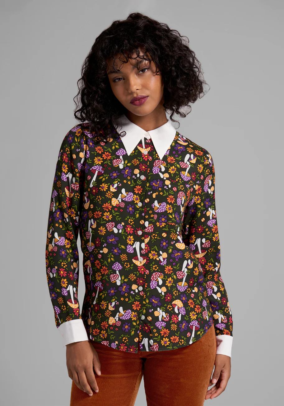 Point In Time Button-Up Top