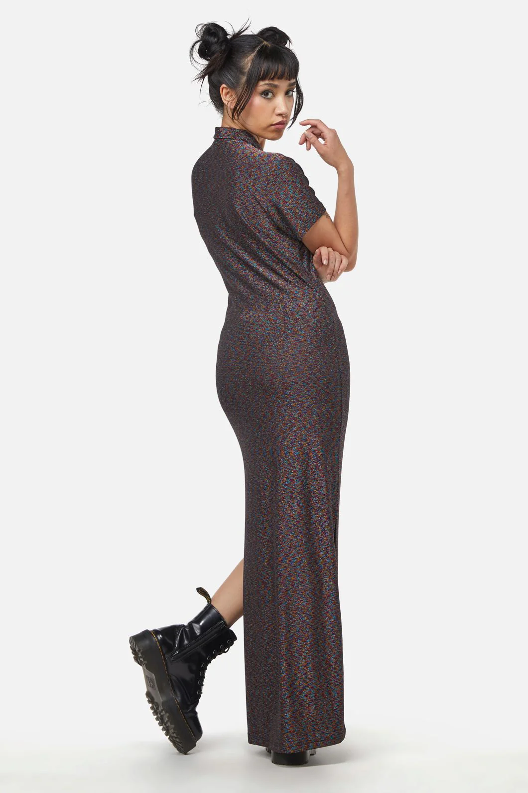 Glitter Mesh Midi Dress