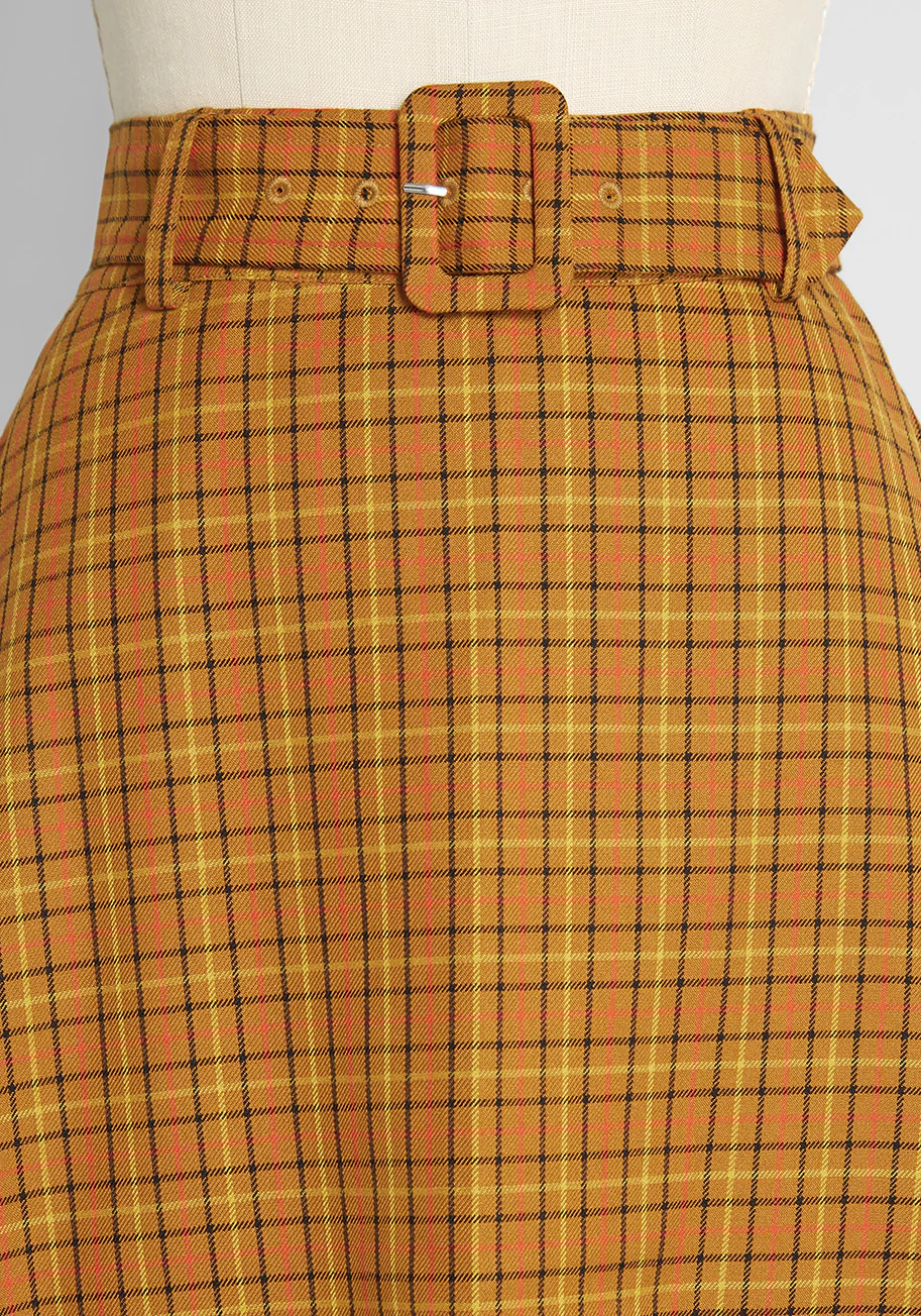 Perfect Timing Belted Midi Skirt