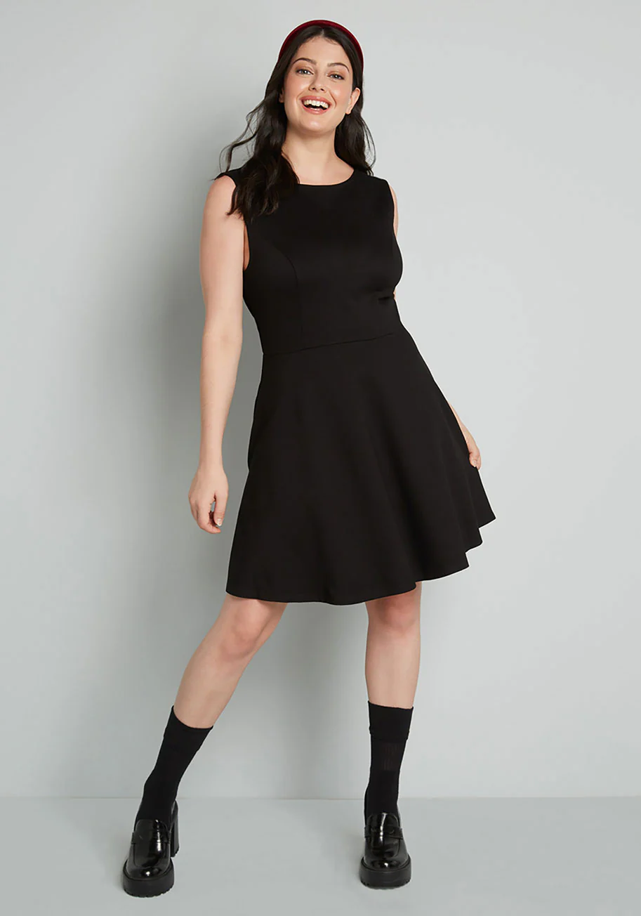 Black Bow Affair Fit And Flare Dress