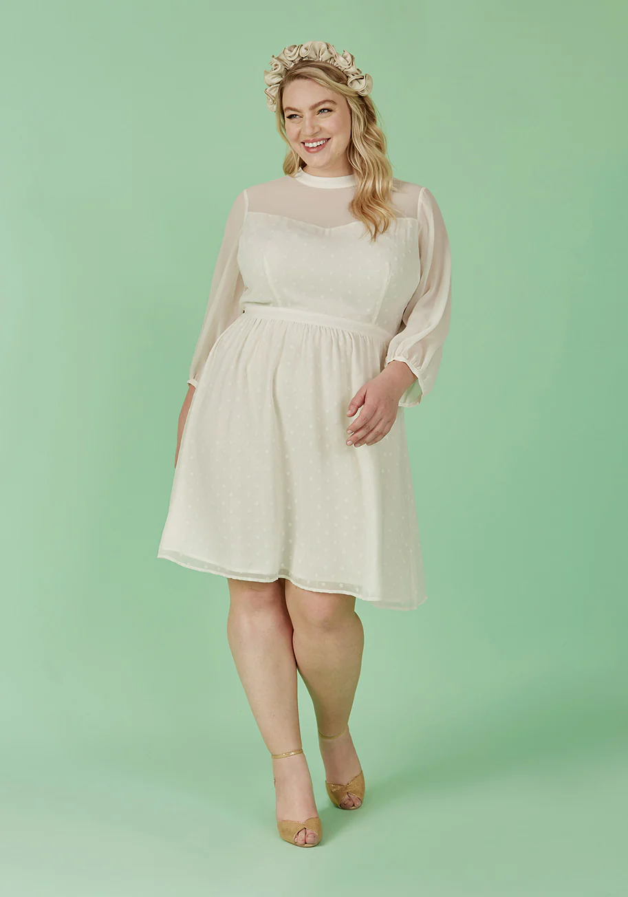 Sheerly Blessed In Bliss Fit and Flare Dress