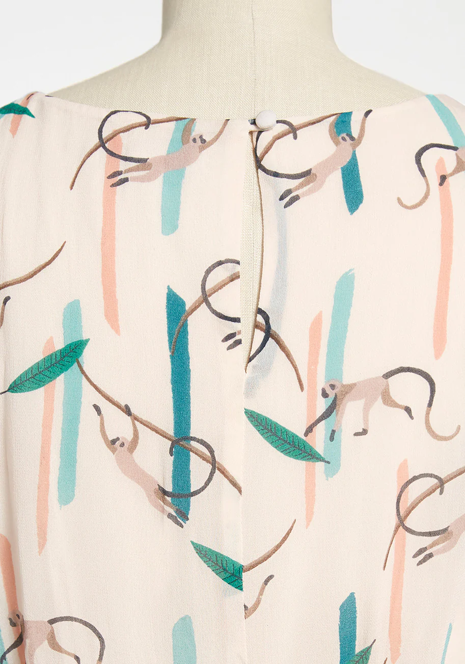 Monkey Around Town Fit-and-Flare Dress