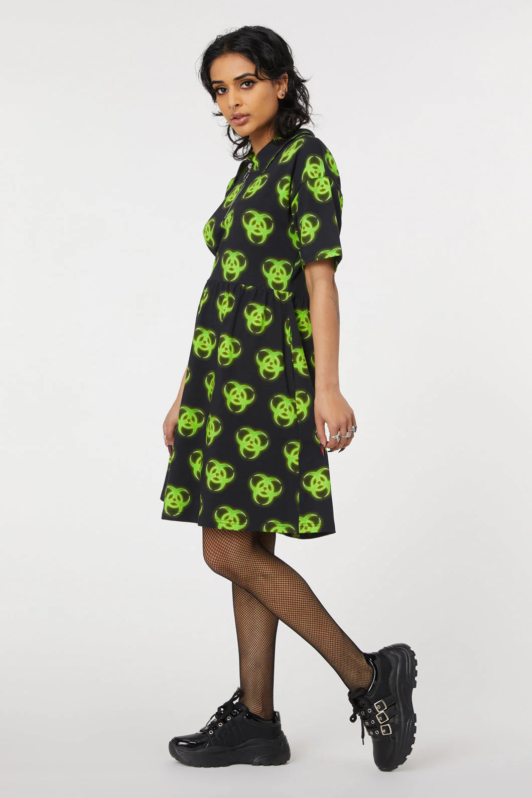 Biohazard Print Smock Dress