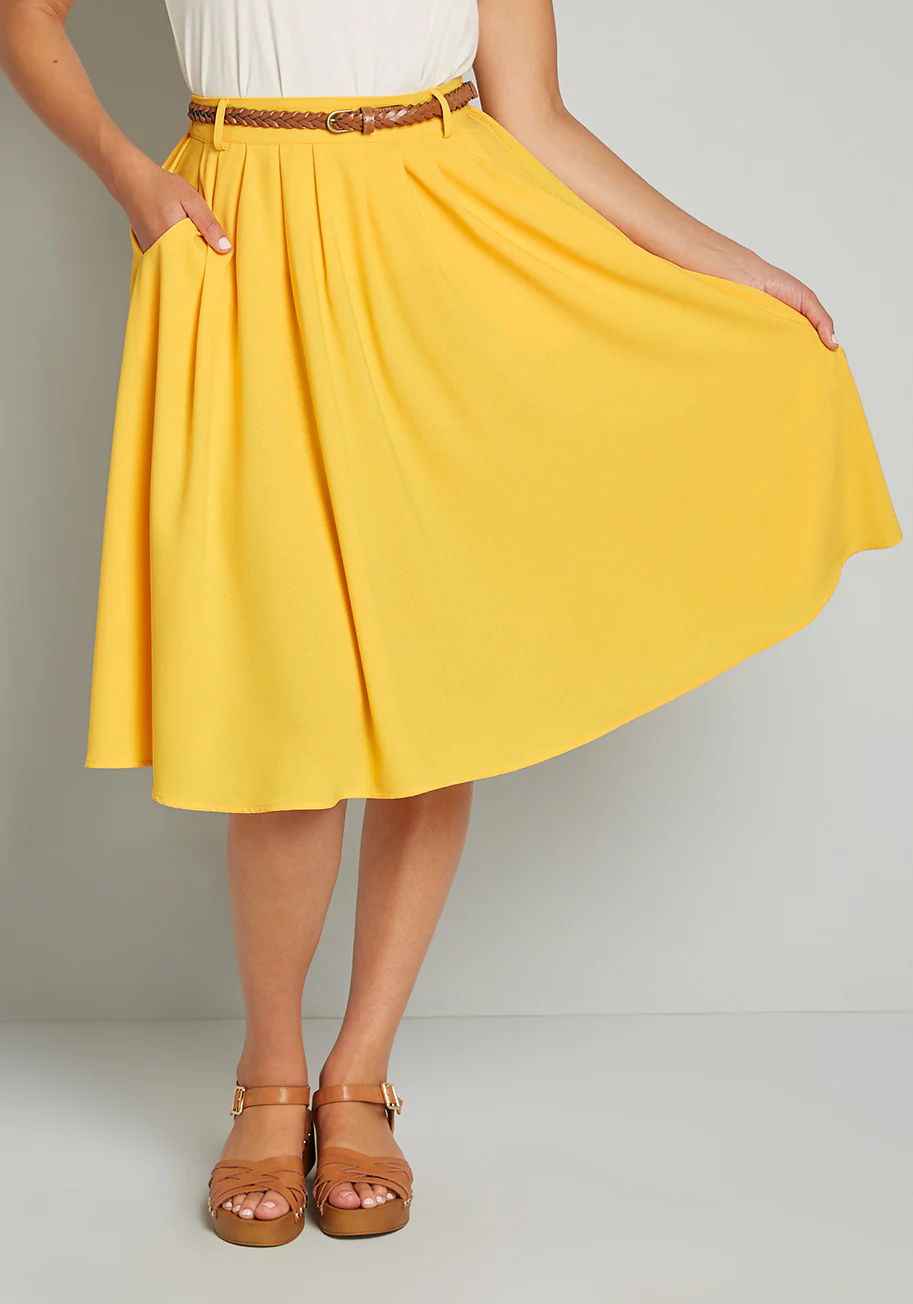 Breathtaking Tiger Lilies Midi Skirt