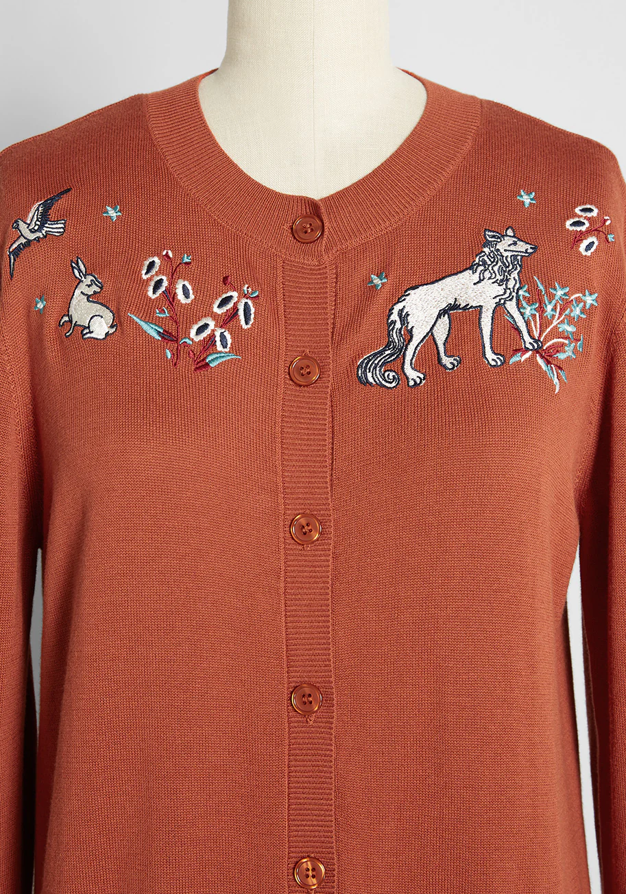 Terrestrial Dreamscape Embroidered Cardigan