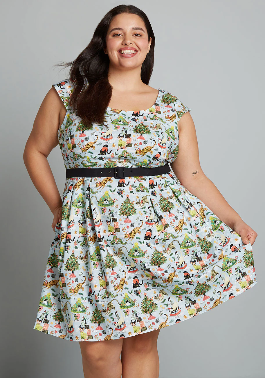 ModCloth X Retrolicious Making Meow-y A-Line Dress
