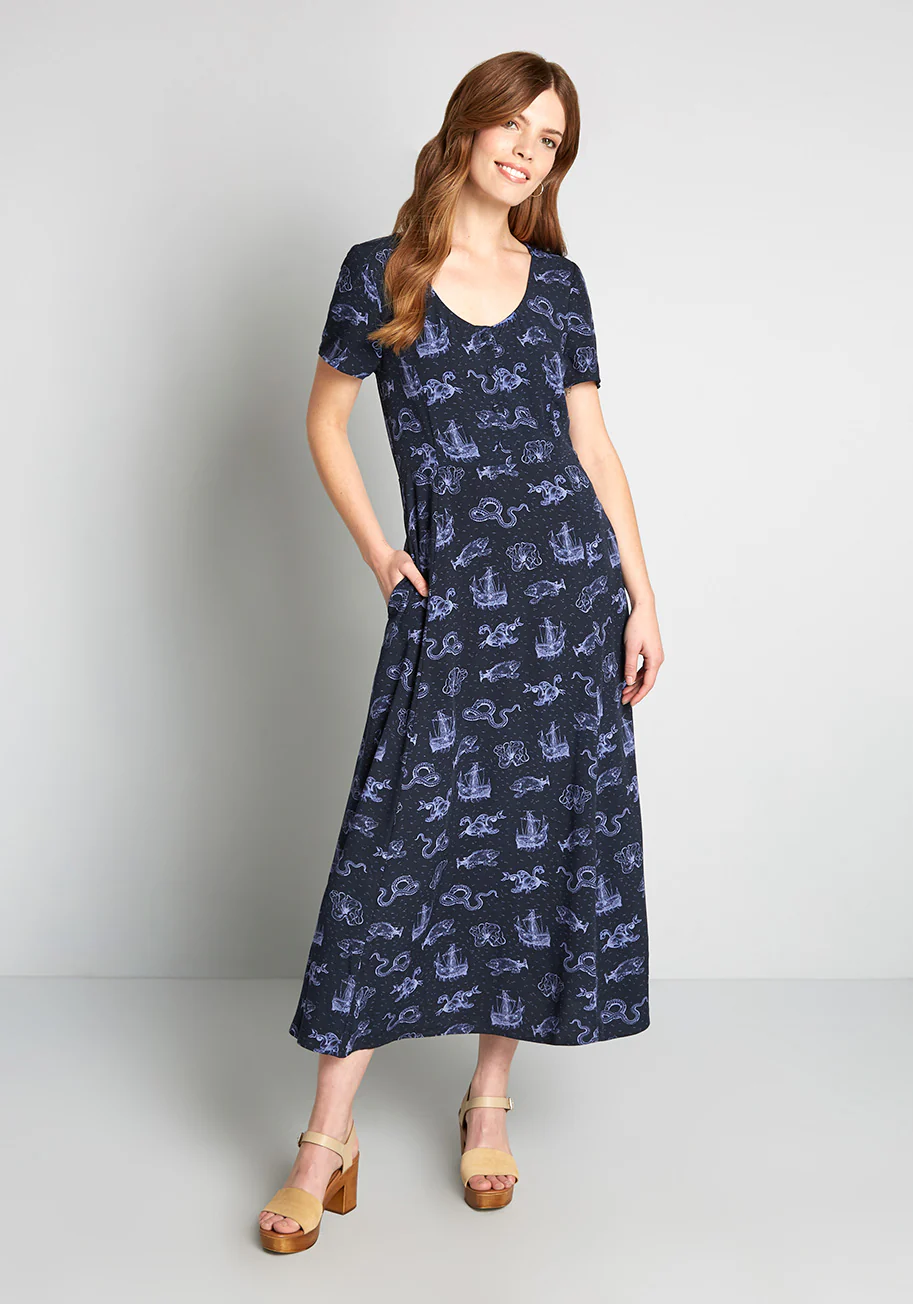 Rolling In The Deep Sea Maxi Dress