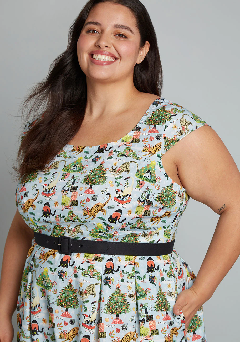 ModCloth X Retrolicious Making Meow-y A-Line Dress