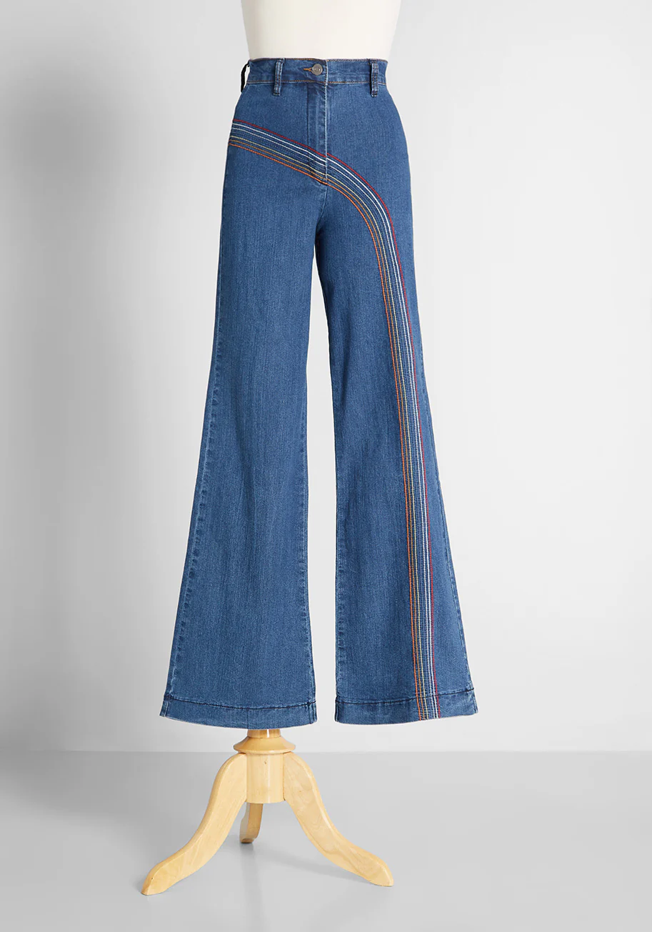 Rainbow With Me Wide-Leg Jeans