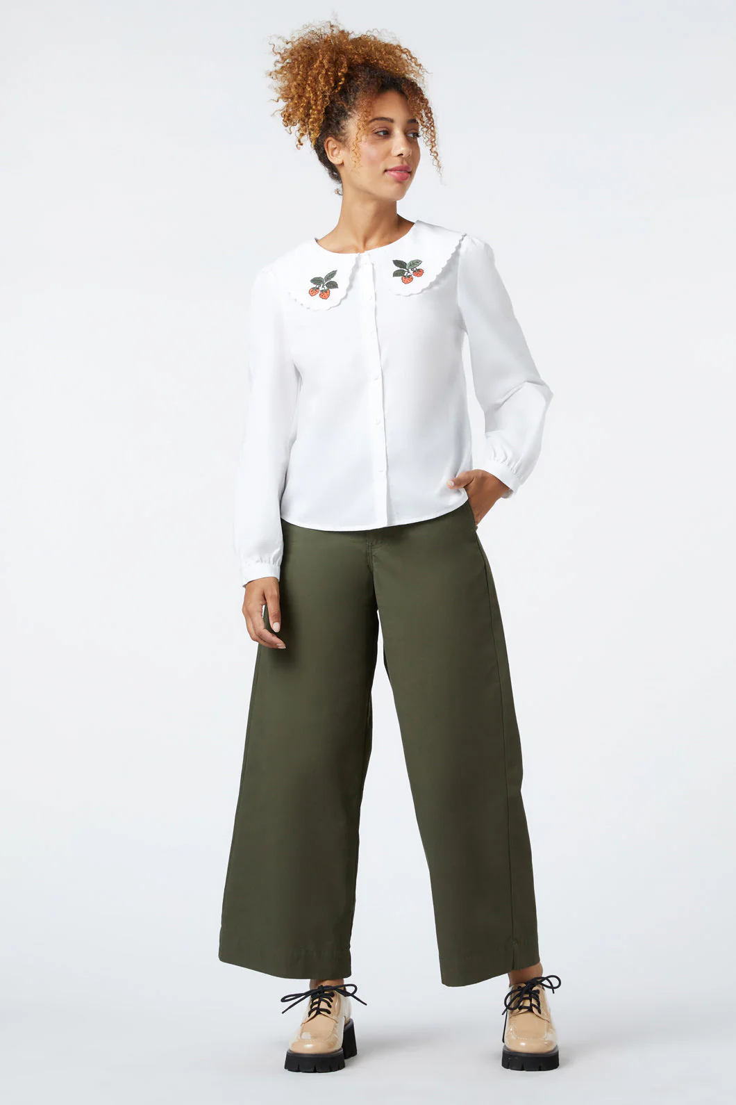 Berry Embroidered Blouse