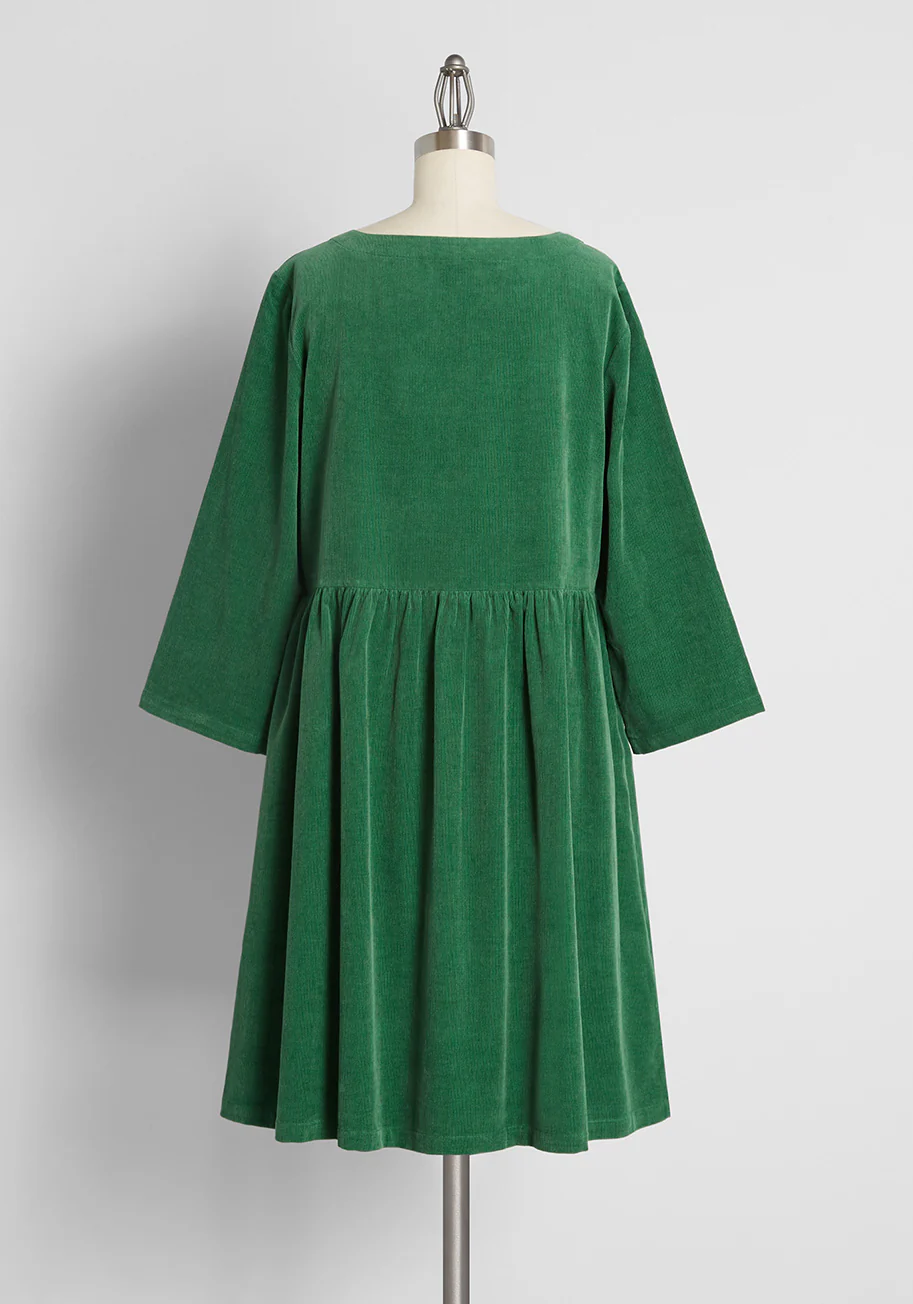 Corduroy For The Day Babydoll Dress