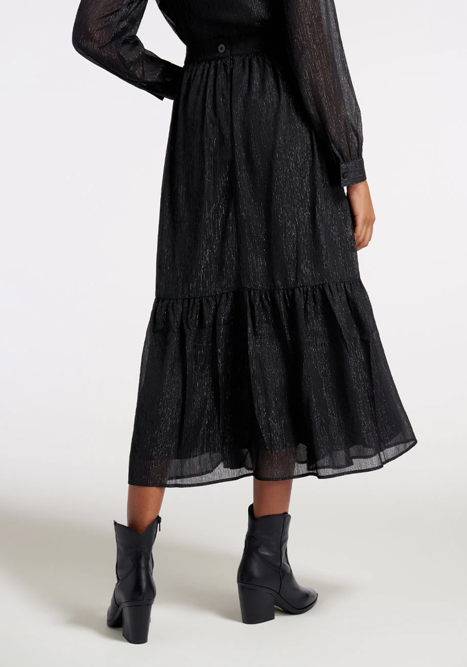 Shimmering Rainfall Midi Skirt