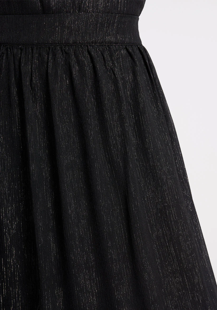 Shimmering Rainfall Midi Skirt