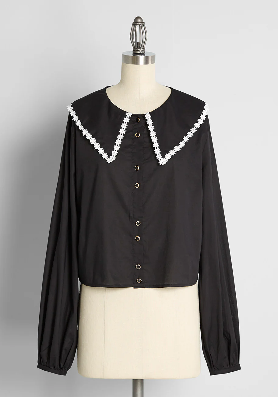 ModCloth x Collectif Daisy Persuasion Long Sleeve Blouse