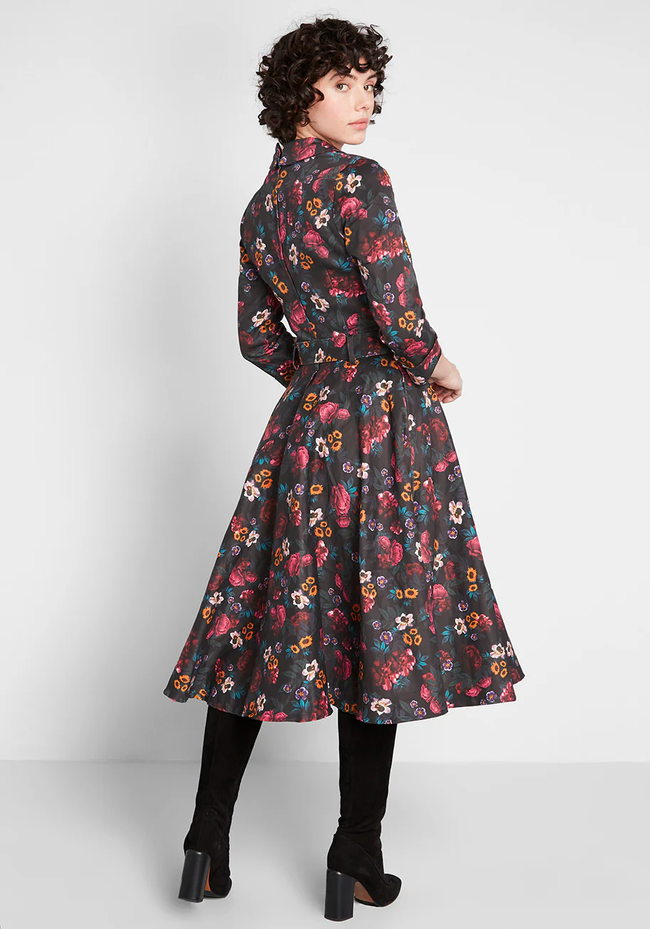 Floral Festivity A-Line Dress