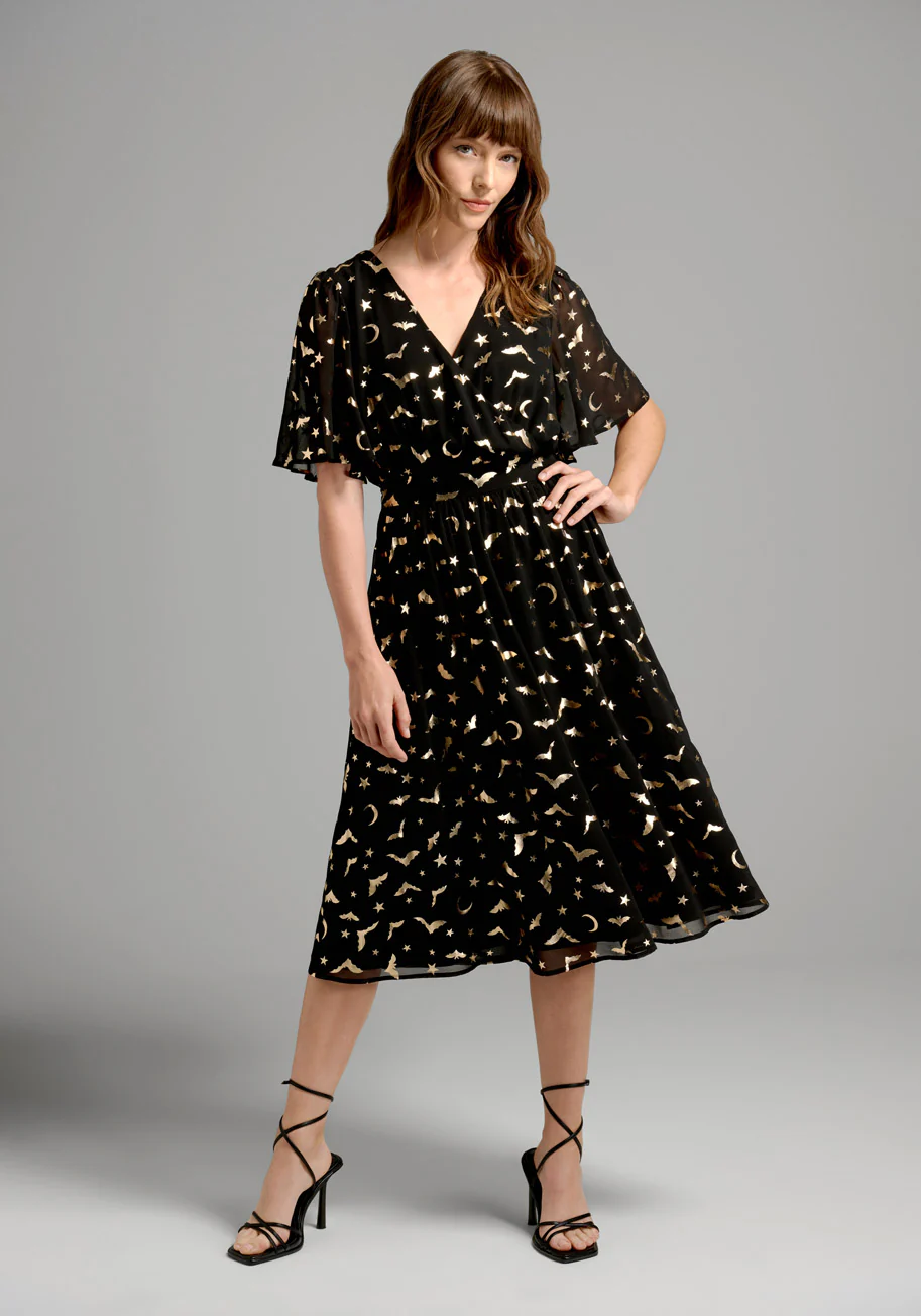 Fluttering Wings Midi Dress