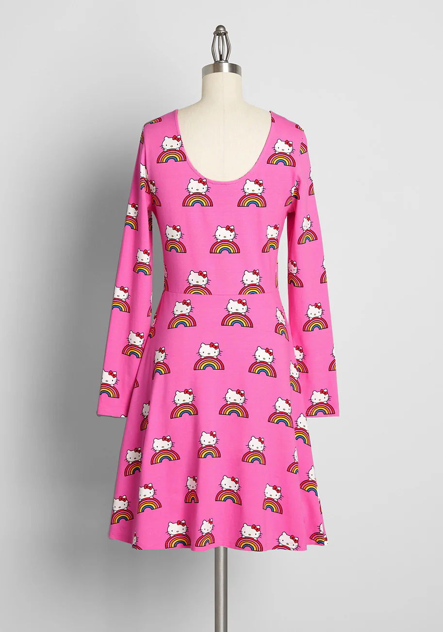 ModCloth x Hello Kitty Brought You A Rainbow A-Line Dress