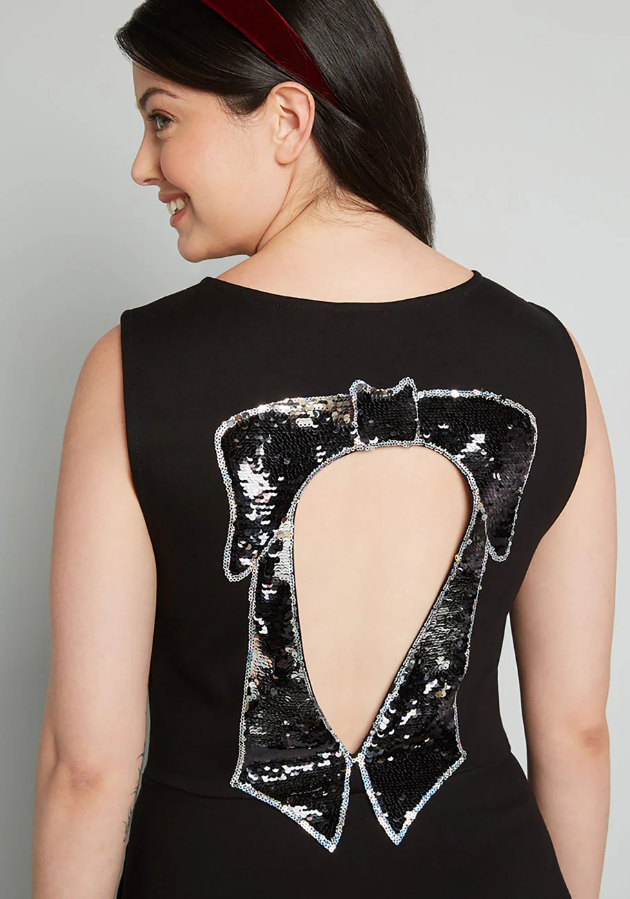 Black Bow Affair Fit And Flare Dress