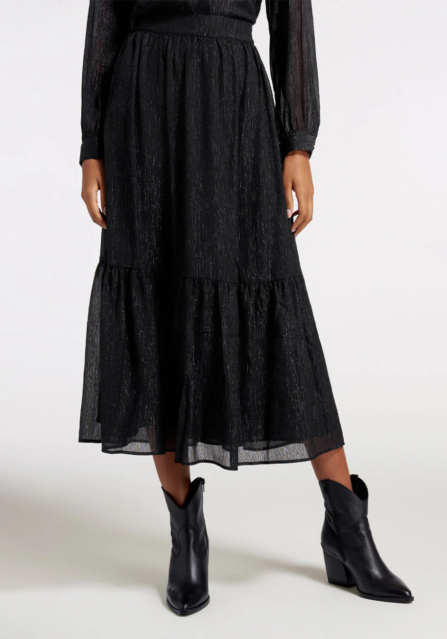 Shimmering Rainfall Midi Skirt