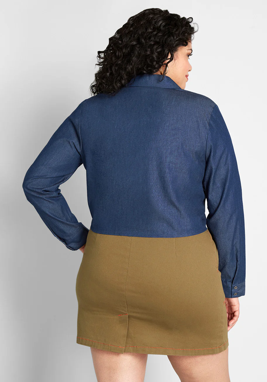 Retro Renewal Cropped Blouse