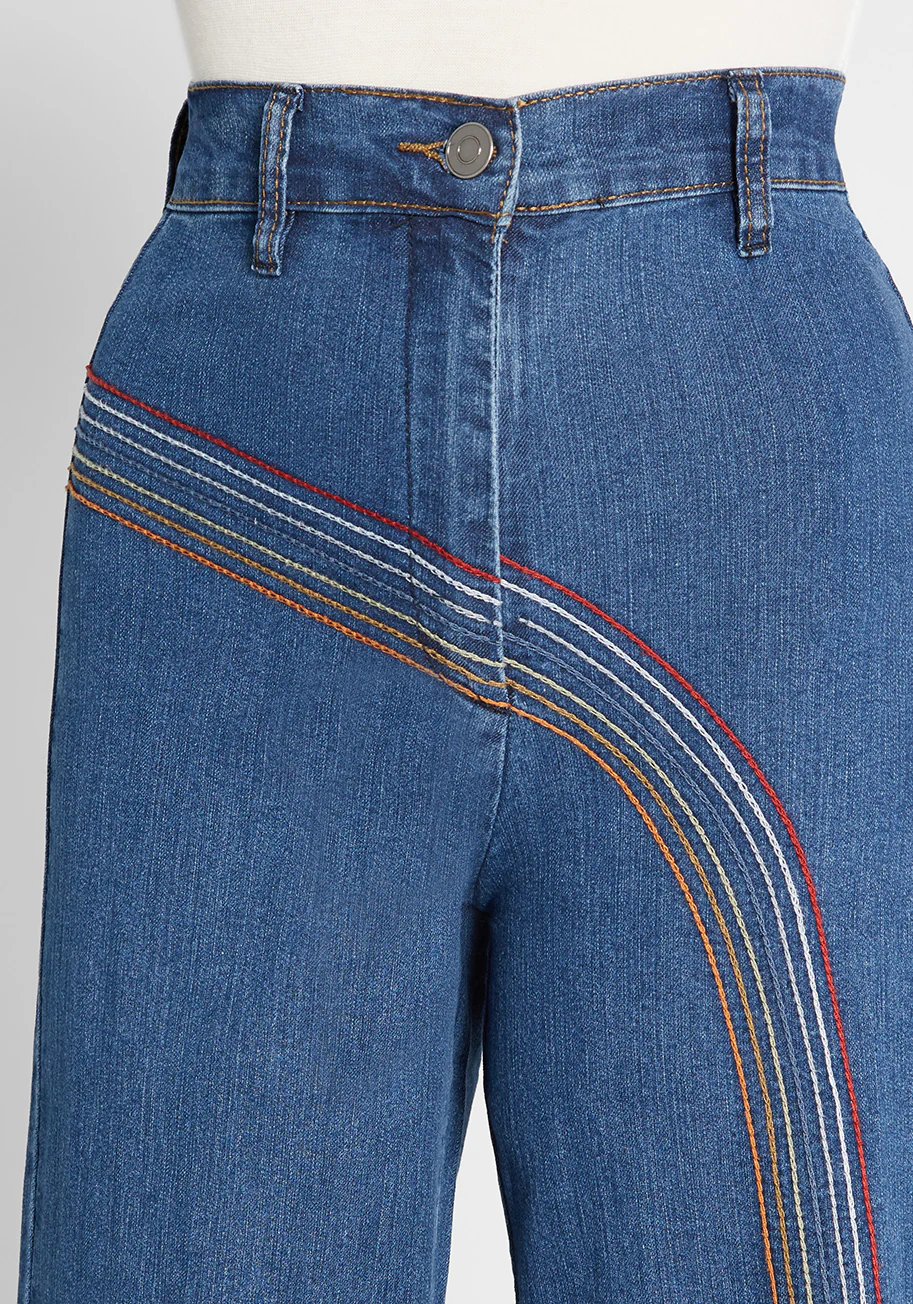 Rainbow With Me Wide-Leg Jeans