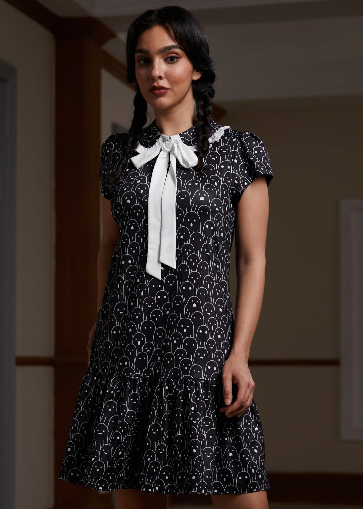 Mornings in the Mist Ruffle Dress