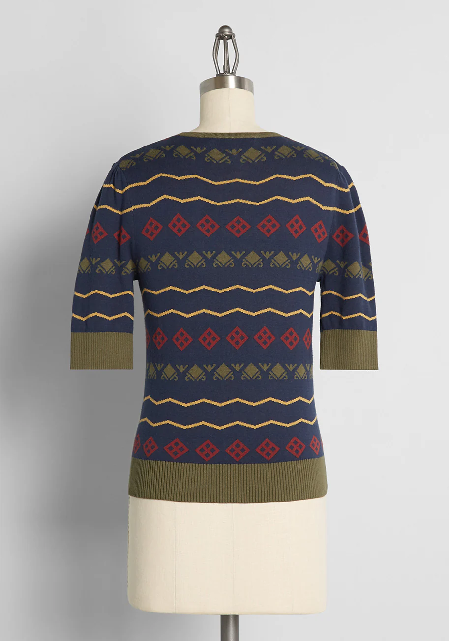 ModCloth x Collectif Pattern of Greatness Fair Isle Knit Top
