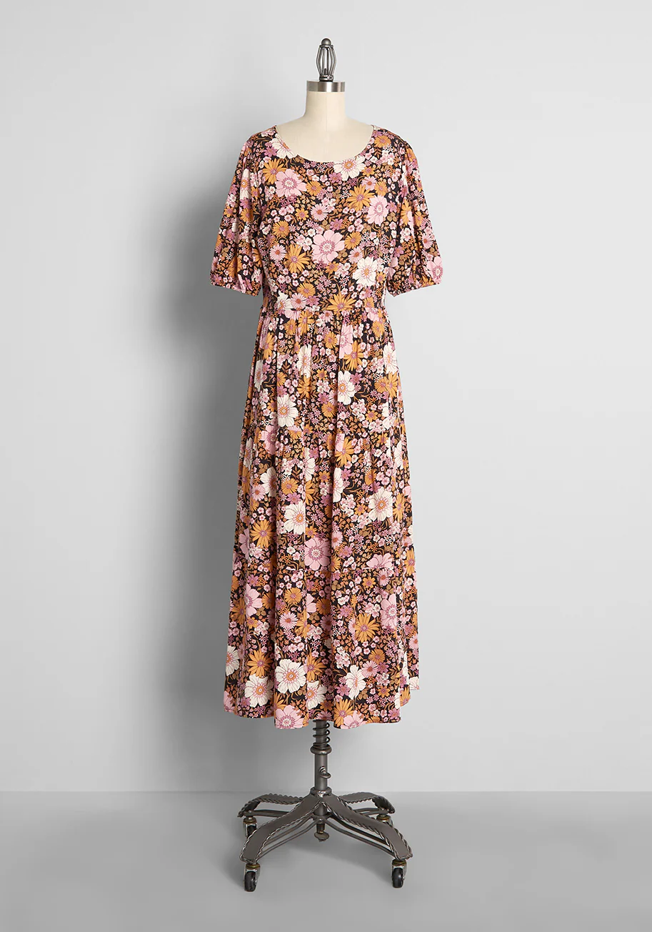 ModCloth x Princess Highway Floral Harvest Midi Dress