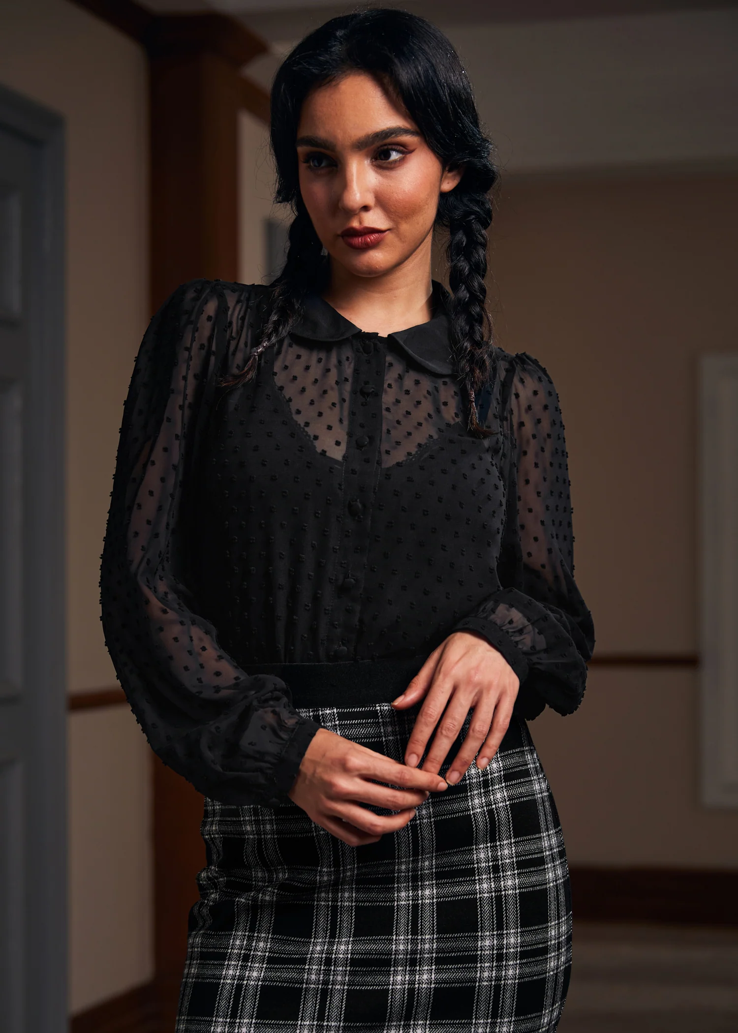 More Mulled Wine Collared Blouse