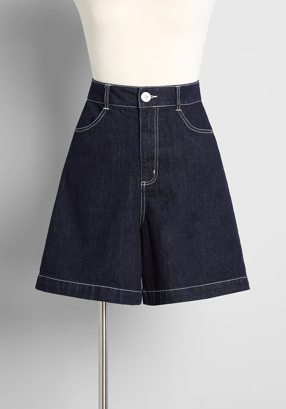 Cheeky Cherries High-Rise Denim Shorts