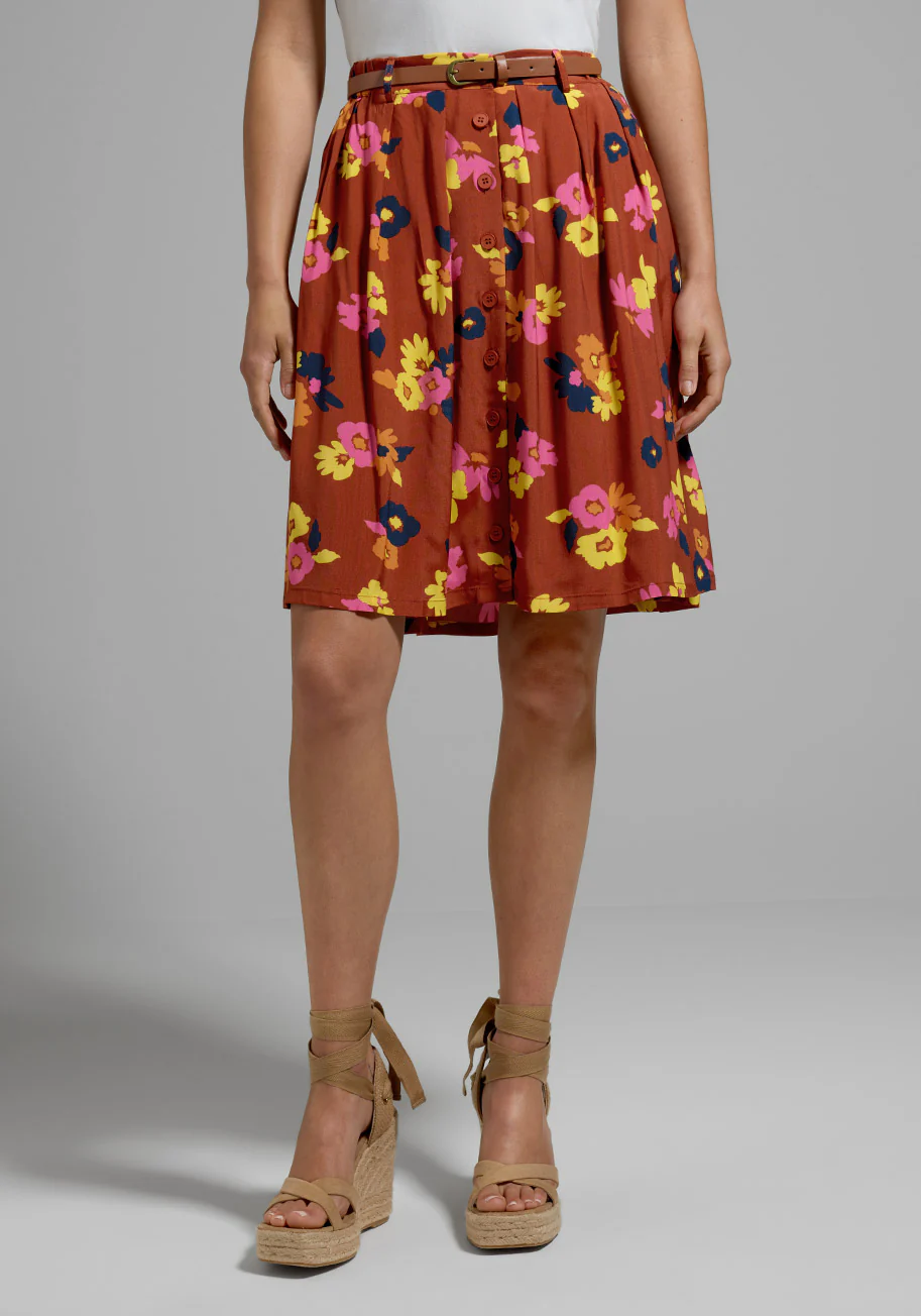 As I Float By Midi Skirt