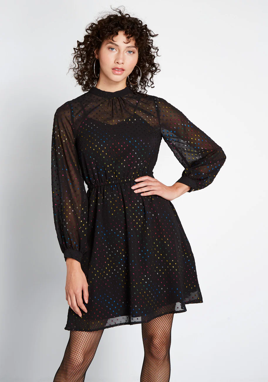 Established Aplomb Long Sleeve Dress