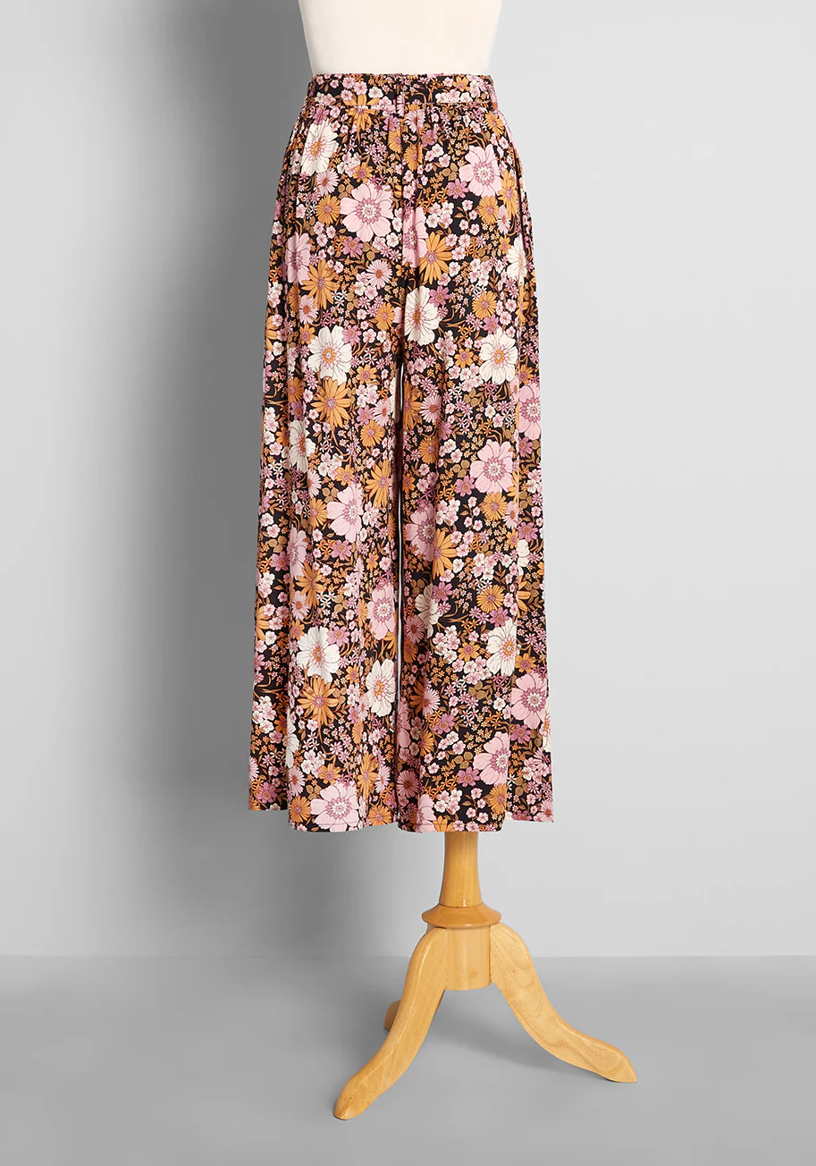 ModCloth x Princess Highway Autumn Floral Wide-Leg Pants