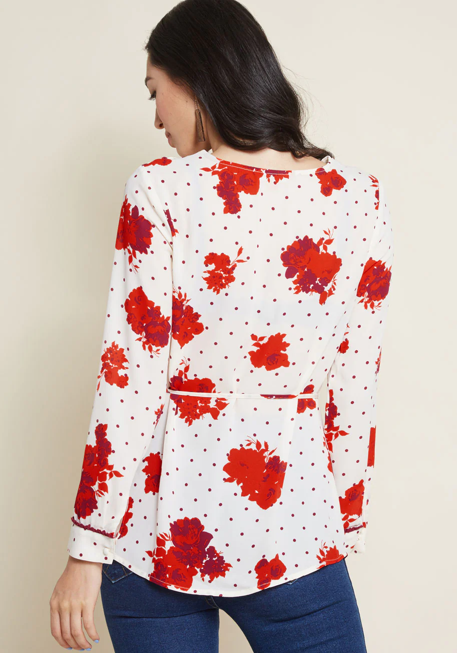 Retro Refresh Long Sleeve Top in Print Mix