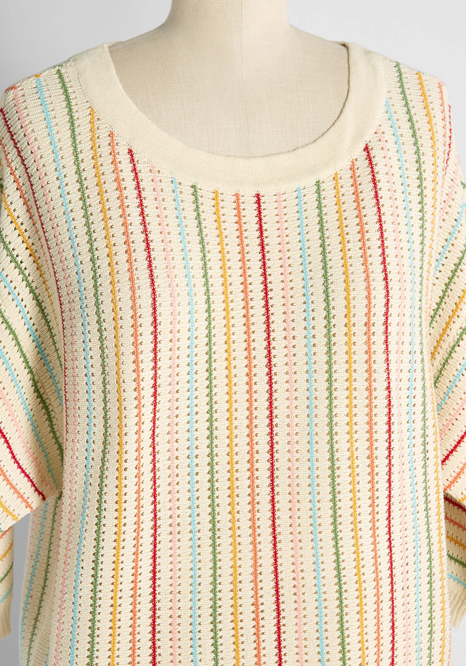 Close Knit In Rainbows Crochet Sweater Rainbow Stripe