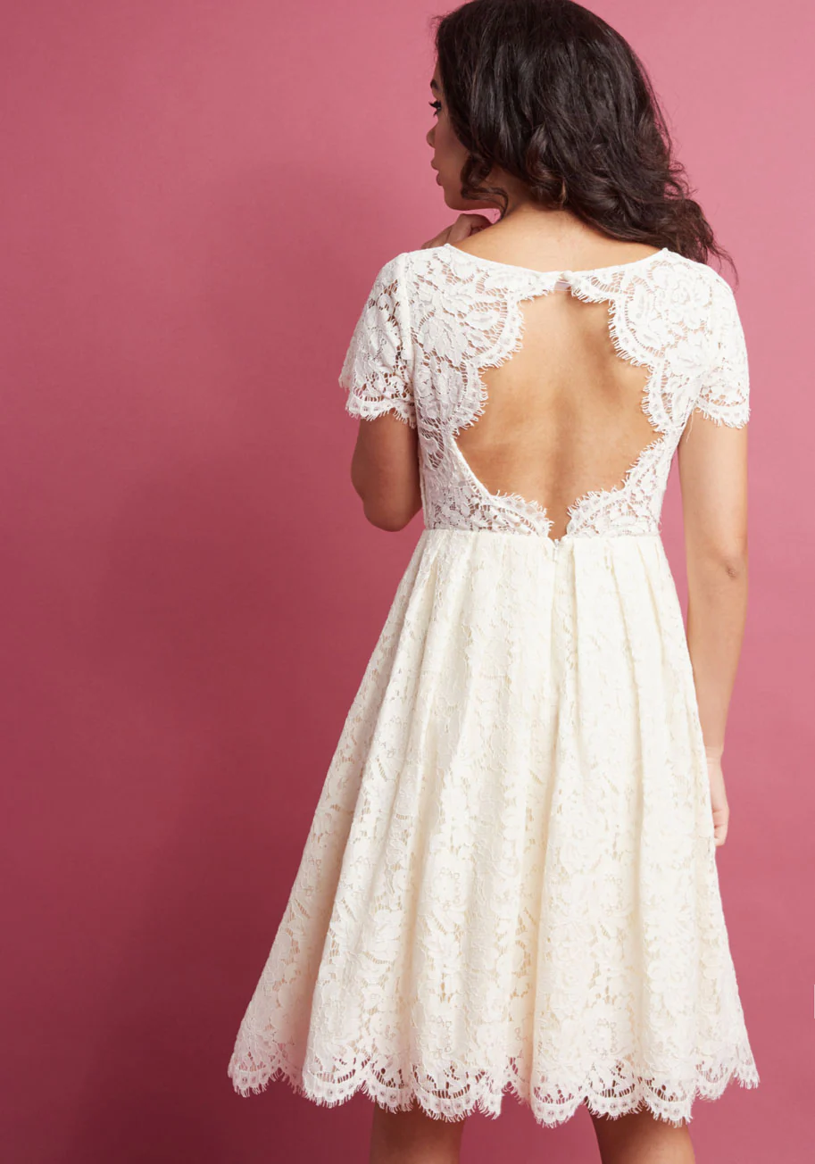 Jenny Yoo Wear and Wow Fit and Flare Dress in Ivory