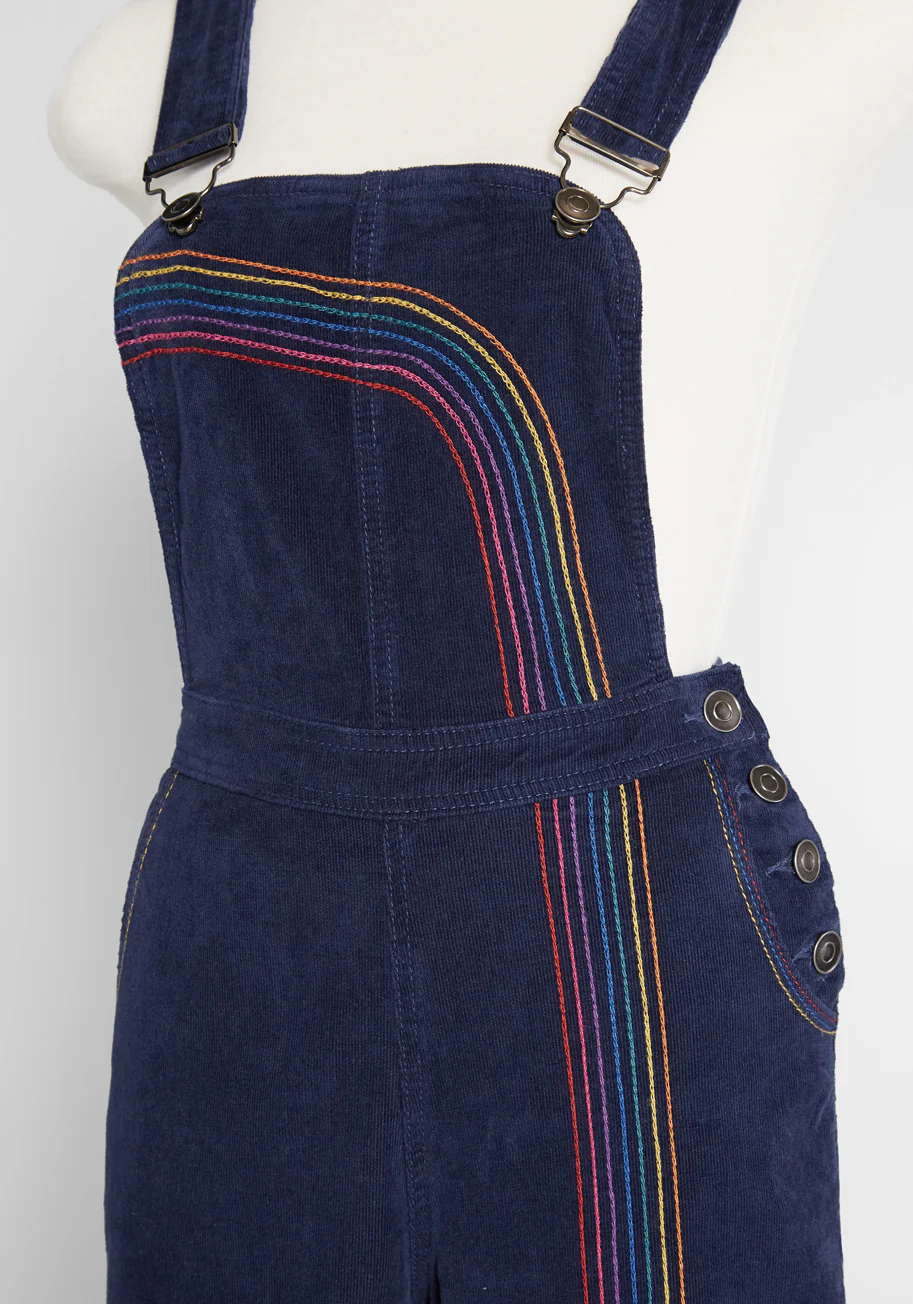Rainbow With Me Corduroy Overalls