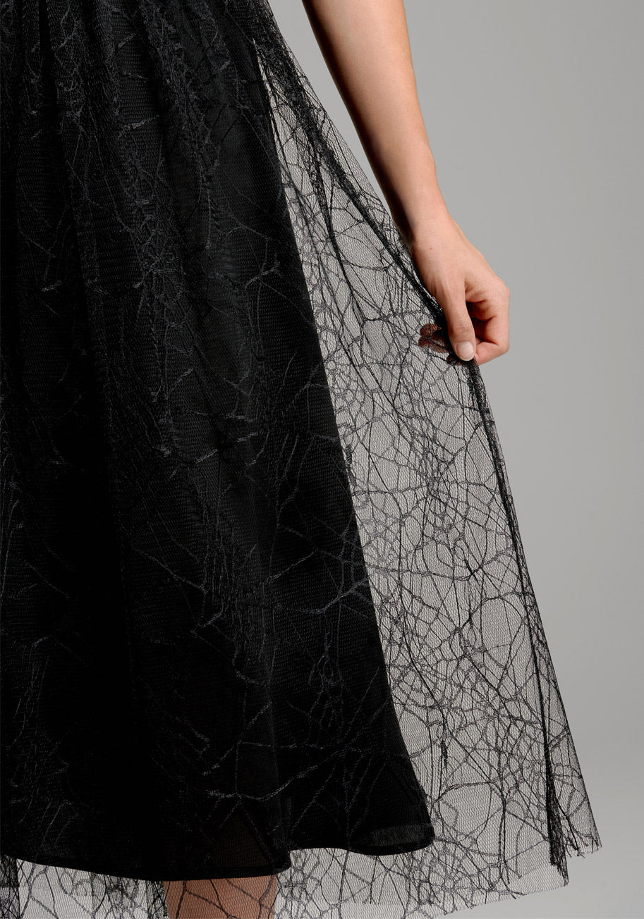 Along Came A Spider Midi Skirt