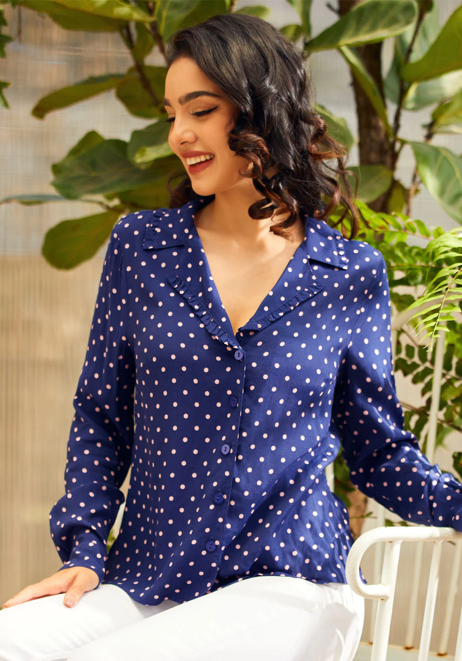 On Ruffle Mode Camp Collar Shirt