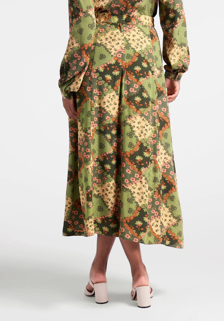 Garden Plot Twist Midi Skirt