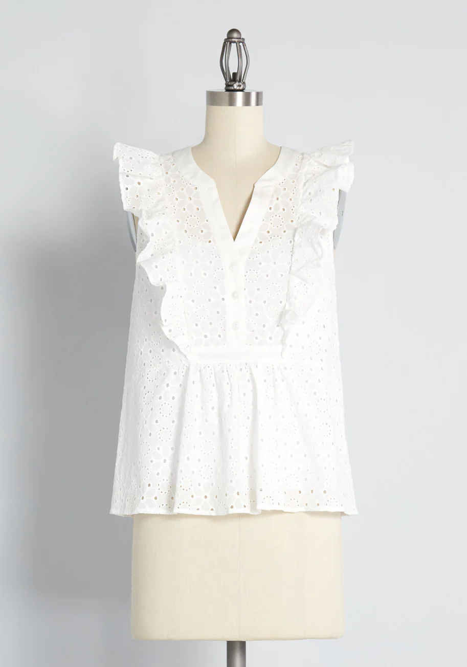 Rodeo Doll Eyelet Embroidered Blouse