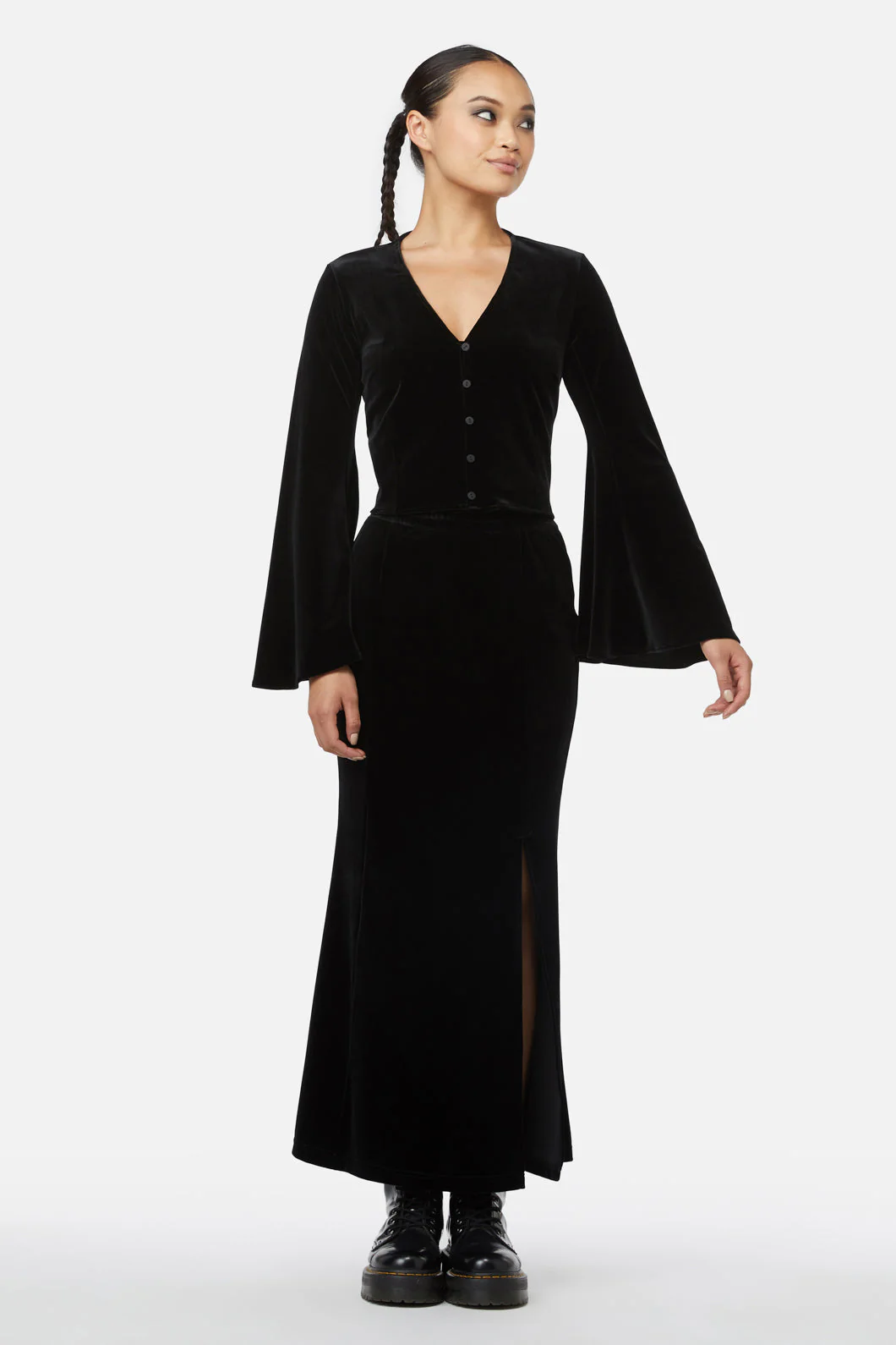 Obsidian Velvet Flare Top