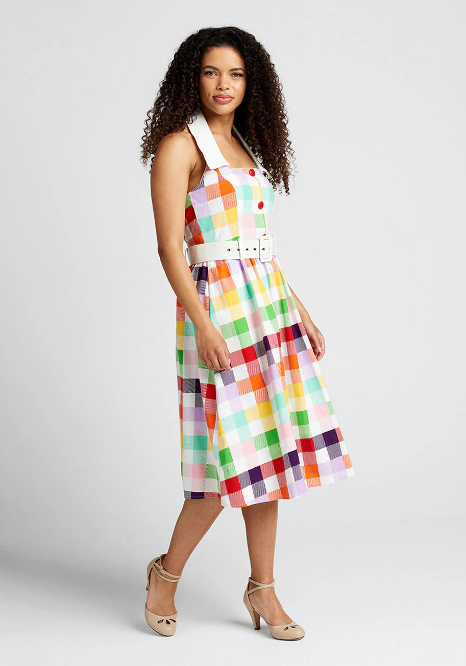 Rainbows Over Hollywood Swing Dress
