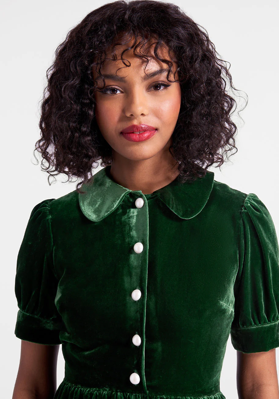 Such A Stunner Velvet Shirt Dress
