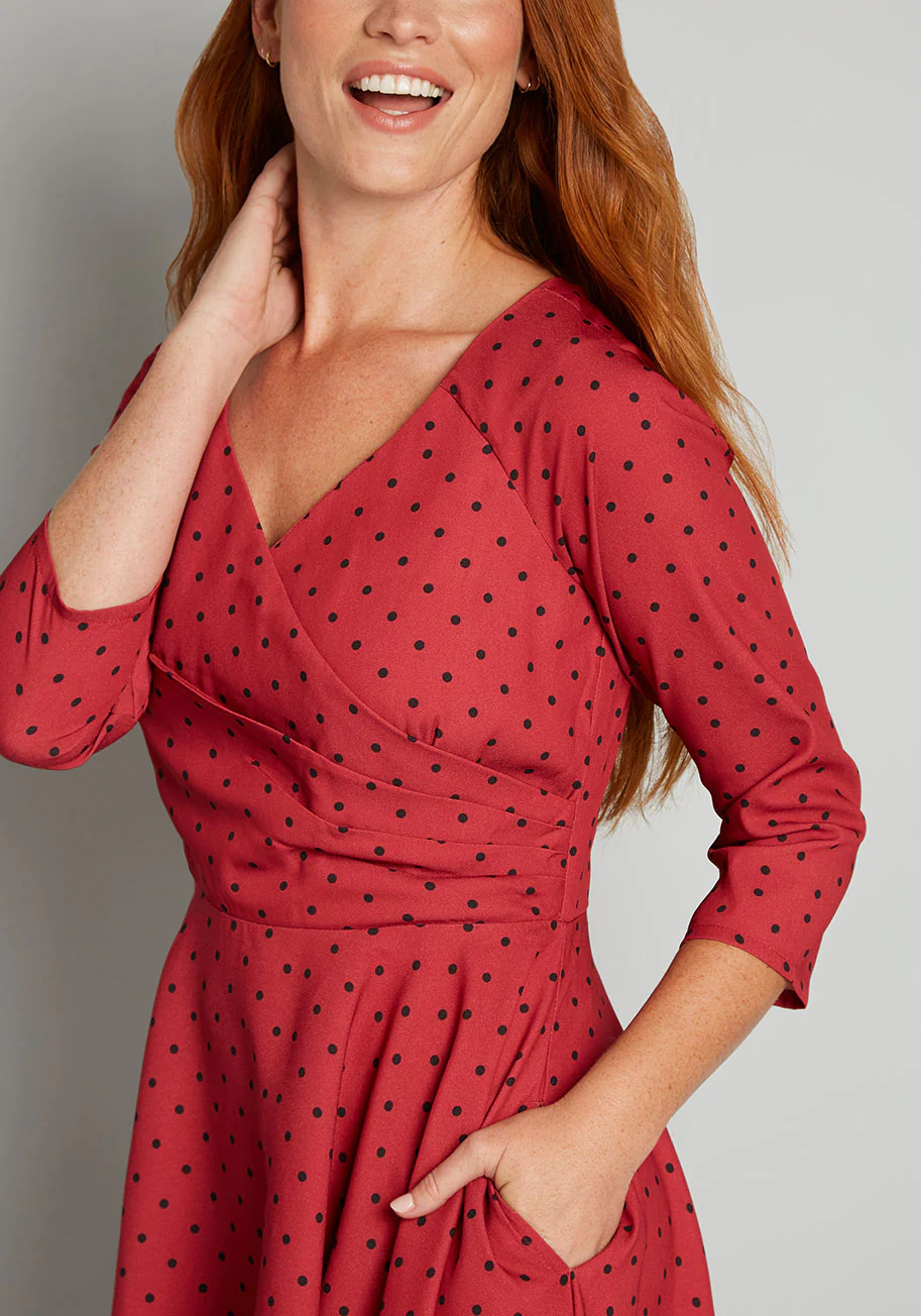 Smoking Hot In Polka Dot Swing Dress