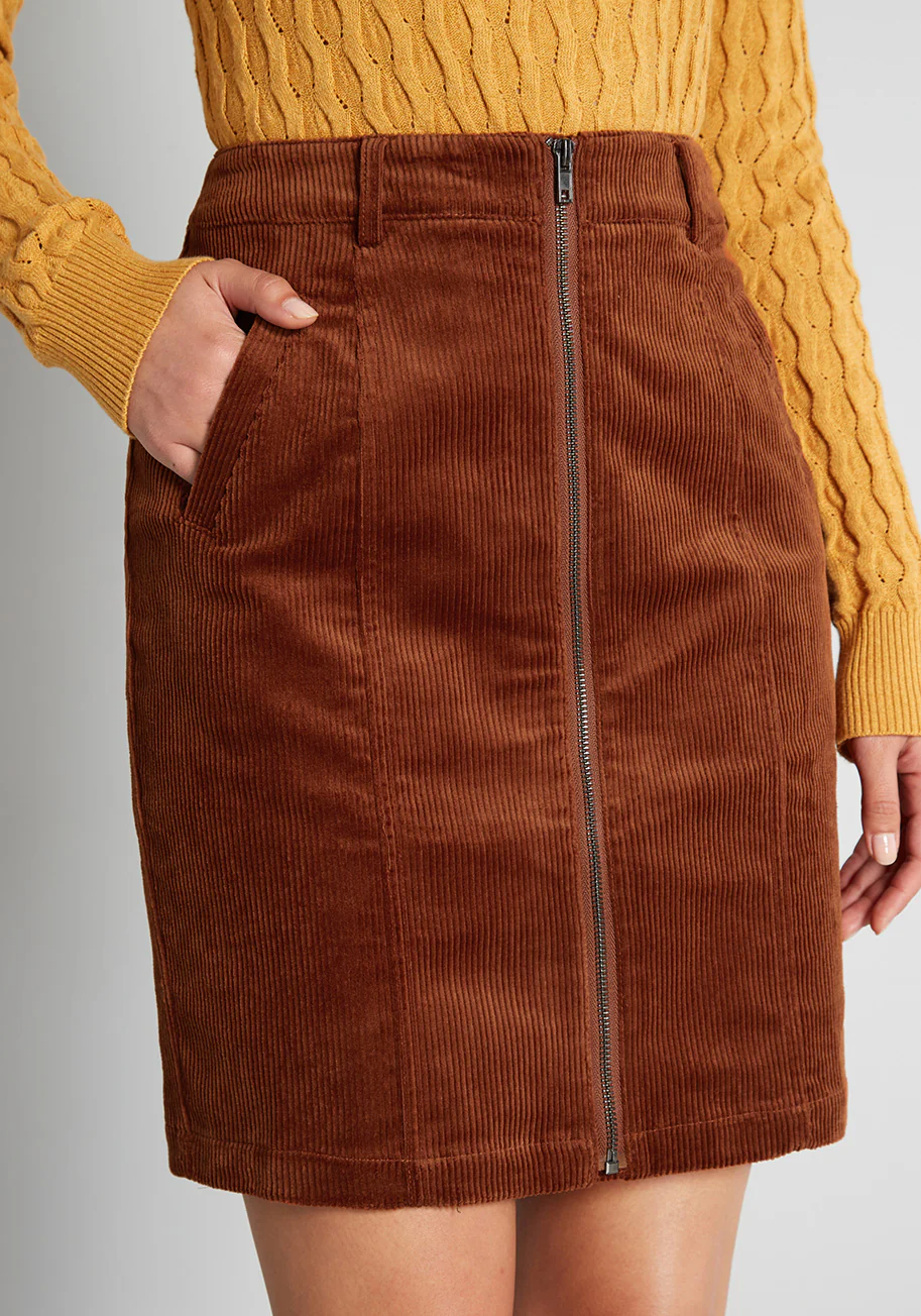 Curious in Corduroy Mini Skirt