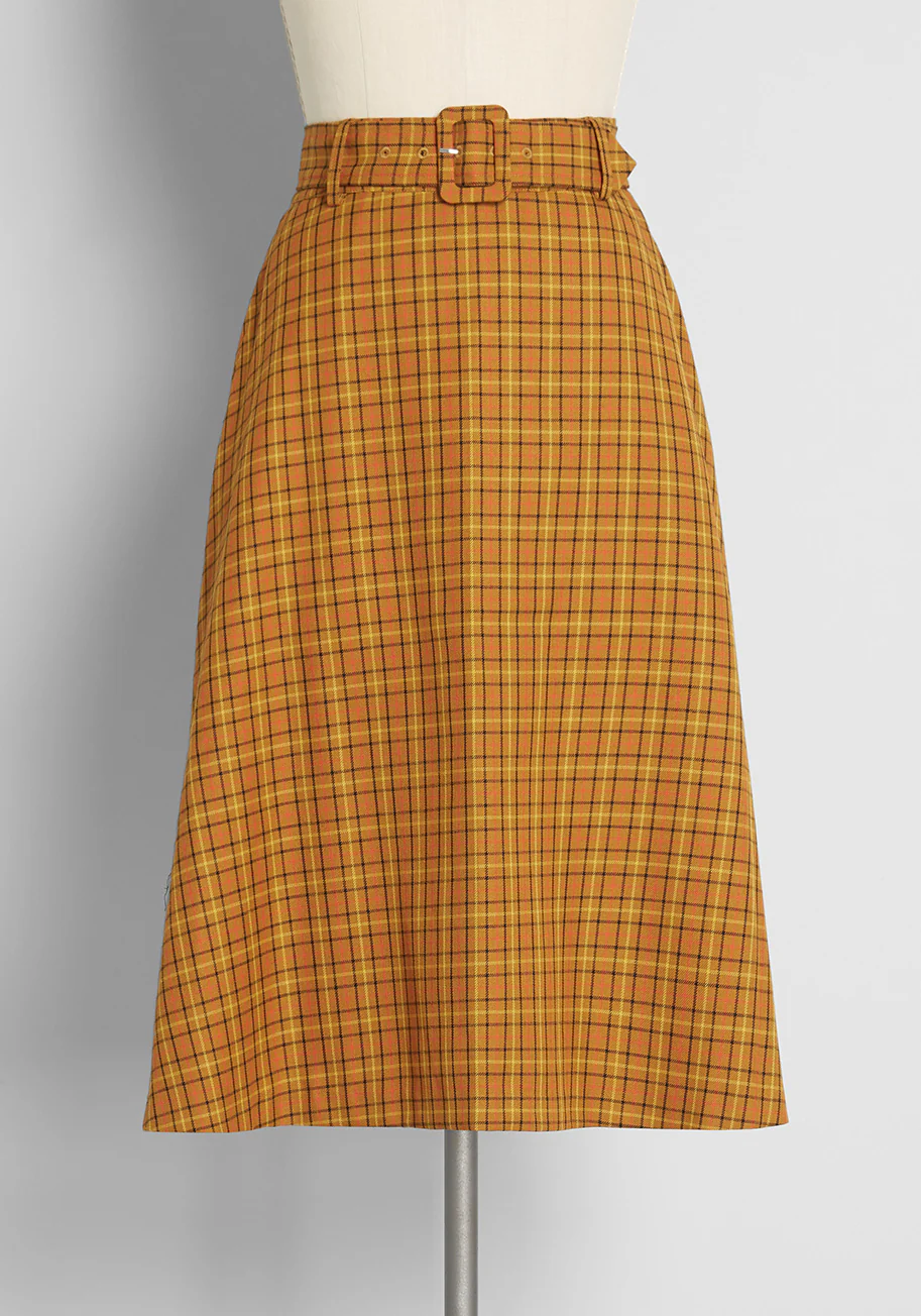 Perfect Timing Belted Midi Skirt