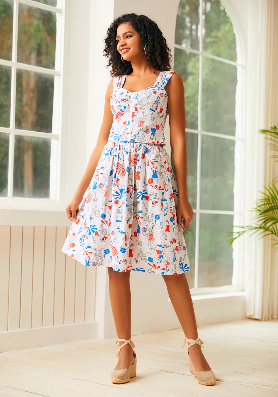 Seaside Mosaic Sleeveless Shirt