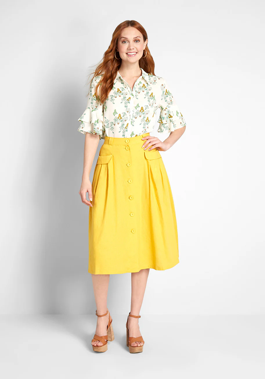 Ruffle and Ready Button-Up Top